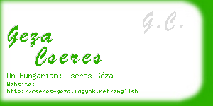 geza cseres business card